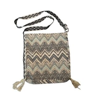 Canvas Boho Western Crossbody Tassel Messenger‎ Bag